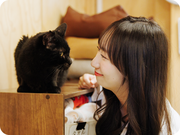 谷 乃愛さんと保護猫